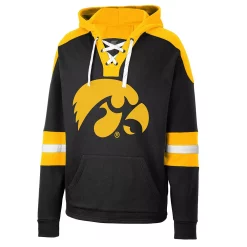 Men's Colosseum Black Iowa Hawkeyes Lace-Up 4.0 Pullover Hoodie -Colosseum shop 5953344 ALT2