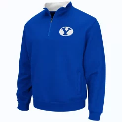Men's Colosseum Royal BYU Cougars Tortugas Quarter-Zip Sweatshirt -Colosseum shop 5968152 ALT2