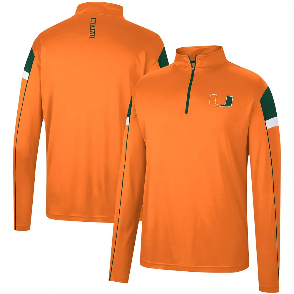 Men's Colosseum Orange Miami Hurricanes Golf Match Quarter-Zip Windshirt 2 Men's Colosseum Orange Miami Hurricanes Golf Match Quarter-Zip Windshirt - Image 2