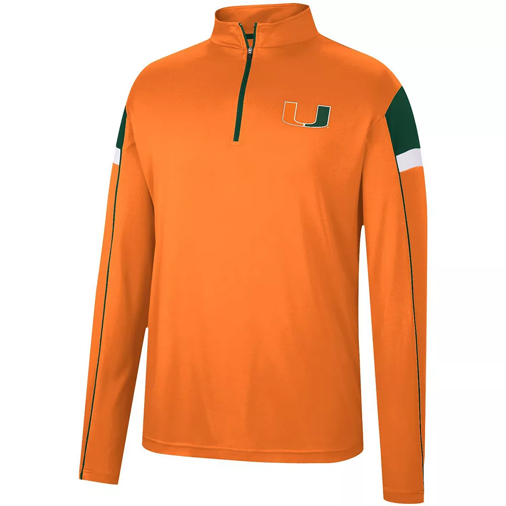 Men's Colosseum Orange Miami Hurricanes Golf Match Quarter-Zip Windshirt 3 Men's Colosseum Orange Miami Hurricanes Golf Match Quarter-Zip Windshirt - Image 3