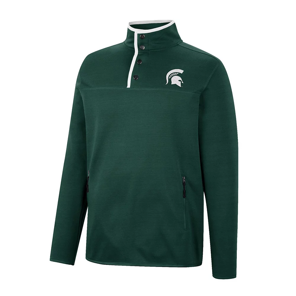 Men's Colosseum Green Michigan State Spartans Rebound Quarter-Snap Jacket 3 Men's Colosseum Green Michigan State Spartans Rebound Quarter-Snap Jacket - Image 3