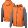 Men's Colosseum Orange/Charcoal Miami Hurricanes Course Herringbone Full-Zip Hoodie
