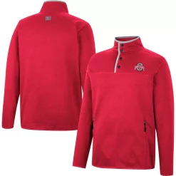 Men's Colosseum Scarlet Ohio State Buckeyes Rebound Quarter-Snap Jacket