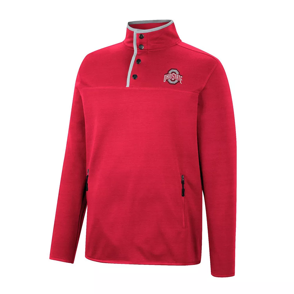 Men's Colosseum Scarlet Ohio State Buckeyes Rebound Quarter-Snap Jacket 3 Men's Colosseum Scarlet Ohio State Buckeyes Rebound Quarter-Snap Jacket - Image 3