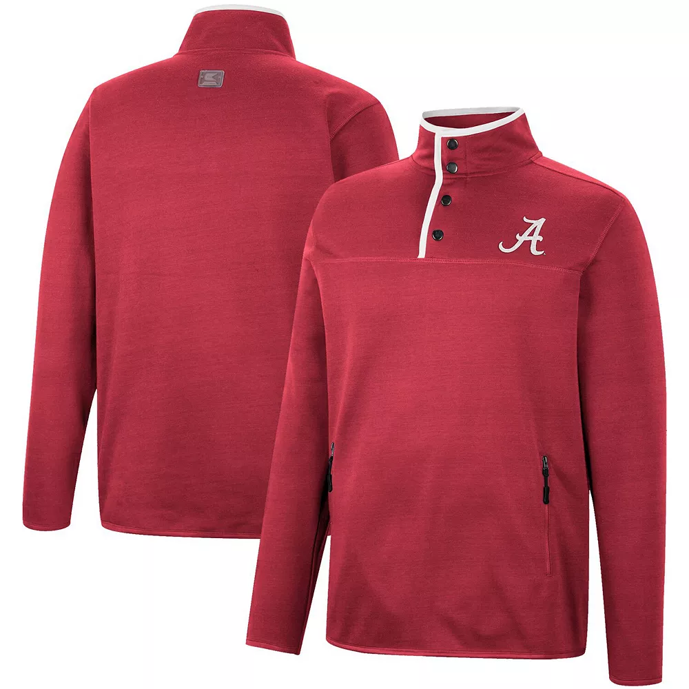 Men's Colosseum Crimson Alabama Crimson Tide Rebound Quarter-Snap Jacket 1 Men's Colosseum Crimson Alabama Crimson Tide Rebound Quarter-Snap Jacket