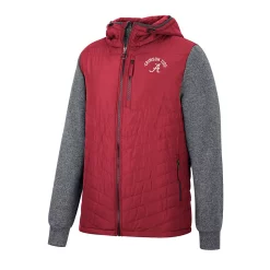 Men's Colosseum Crimson/Charcoal Alabama Crimson Tide Course Herringbone Full-Zip Hoodie -Colosseum shop 5970025 ALT2