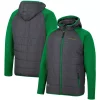 Men's Colosseum Charcoal/Green Oregon Ducks Good On You Raglan Full-Zip Jacket