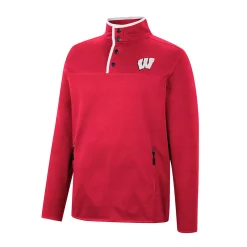 Men's Colosseum Red Wisconsin Badgers Rebound Quarter-Snap Jacket -Colosseum shop 5970148 ALT2