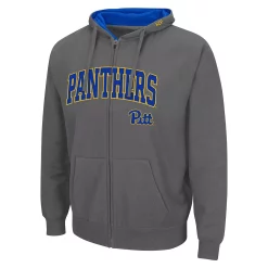 Men's Colosseum Charcoal Pitt Panthers Arch & Team Logo 3.0 Full-Zip Hoodie -Colosseum shop 5970217 ALT2