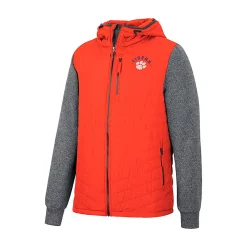 Men's Colosseum Orange/Charcoal Clemson Tigers Course Herringbone Full-Zip Hoodie -Colosseum shop 5970292 ALT2