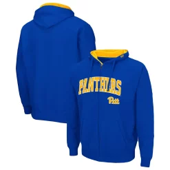 Men's Colosseum Royal Pitt Panthers Arch & Team Logo 3.0 Full-Zip Hoodie