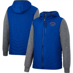 Men's Colosseum Royal/Charcoal Florida Gators Course Herringbone Full-Zip Hoodie