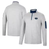 Men's Colosseum Heathered Gray/Navy Penn State Nittany Lions Country Club Windshirt Quarter-Zip Jacket