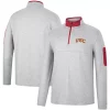 Men's Colosseum Heathered Gray/Cardinal USC Trojans Country Club Windshirt Quarter-Zip Jacket