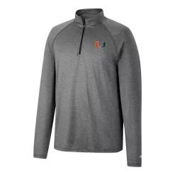 Men's Colosseum Heathered Gray Miami Hurricanes Earth First Raglan Quarter-Zip Windshirt -Colosseum shop 5980938 ALT2