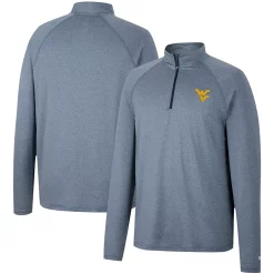 Men's Colosseum Navy West Virginia Mountaineers Earth First Raglan Quarter-Zip Windshirt