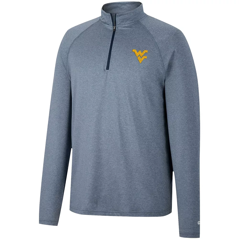 Men's Colosseum Navy West Virginia Mountaineers Earth First Raglan Quarter-Zip Windshirt 3 Men's Colosseum Navy West Virginia Mountaineers Earth First Raglan Quarter-Zip Windshirt - Image 3