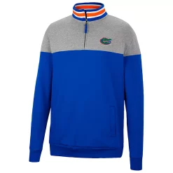 Men's Colosseum Heathered Gray/Royal Florida Gators Be the Ball Quarter-Zip Top -Colosseum shop 5981046 ALT2