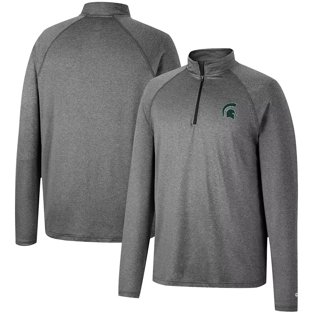 Men's Colosseum Heathered Gray Michigan State Spartans Earth First Raglan Quarter-Zip Windshirt 1 Men's Colosseum Heathered Gray Michigan State Spartans Earth First Raglan Quarter-Zip Windshirt