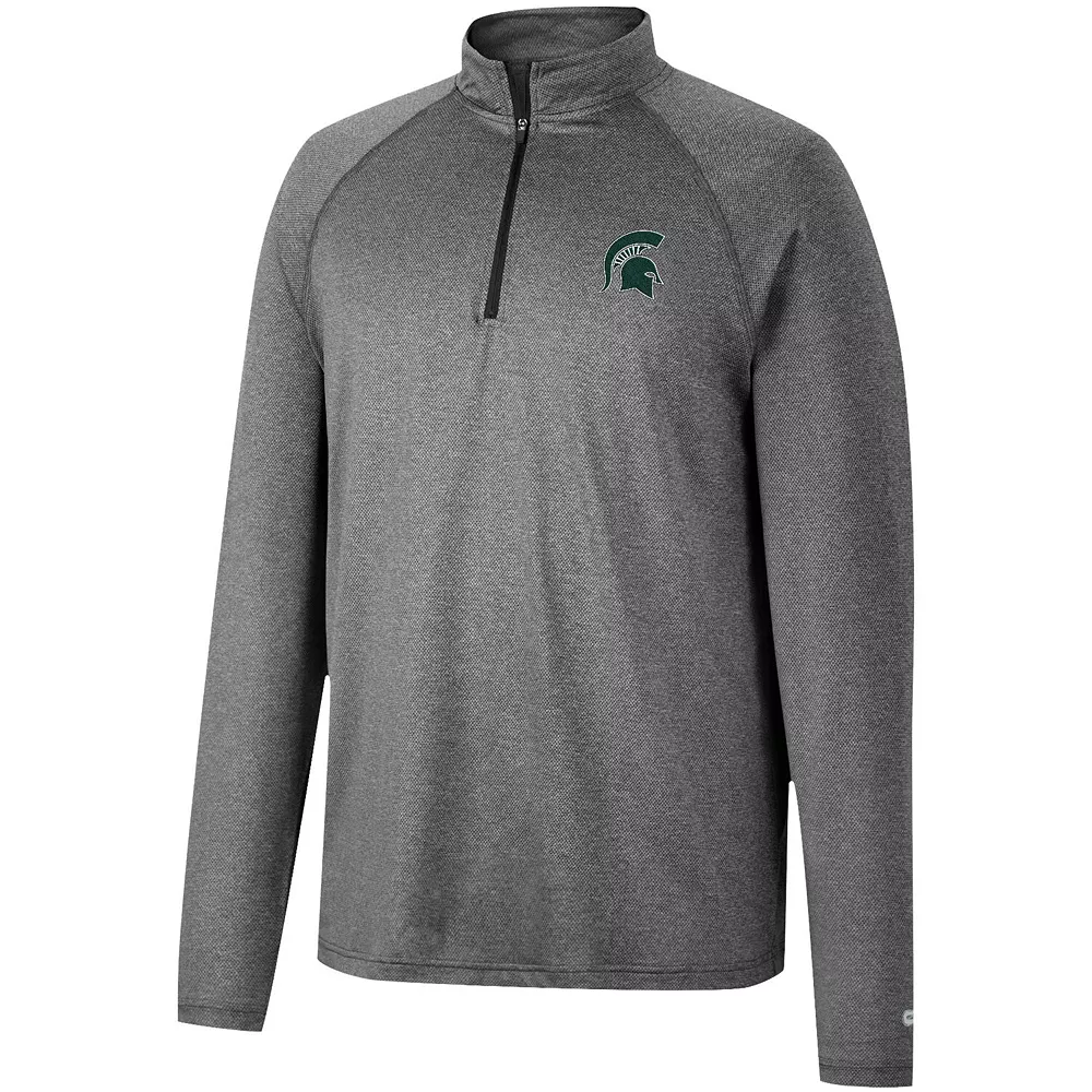 Men's Colosseum Heathered Gray Michigan State Spartans Earth First Raglan Quarter-Zip Windshirt 3 Men's Colosseum Heathered Gray Michigan State Spartans Earth First Raglan Quarter-Zip Windshirt - Image 3