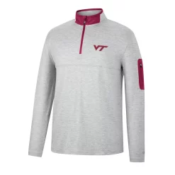 Men's Colosseum Heathered Gray/Maroon Virginia Tech Hokies Country Club Windshirt Quarter-Zip Jacket -Colosseum shop 5981414 ALT2