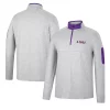 Men's Colosseum Heathered Gray/Purple LSU Tigers Country Club Windshirt Quarter-Zip Jacket