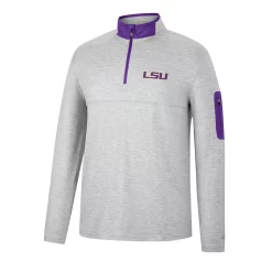 Men's Colosseum Heathered Gray/Purple LSU Tigers Country Club Windshirt Quarter-Zip Jacket -Colosseum shop 5981955 ALT2