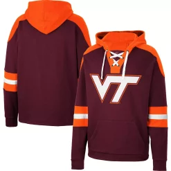 Men's Colosseum Maroon Virginia Tech Hokies Lace-Up 4.0 Pullover Hoodie