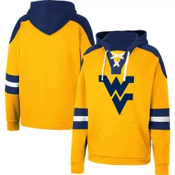 Men's Colosseum Gold West Virginia Mountaineers Lace-Up 4.0 Pullover Hoodie