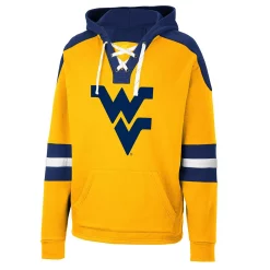Men's Colosseum Gold West Virginia Mountaineers Lace-Up 4.0 Pullover Hoodie -Colosseum shop 6010267 ALT2