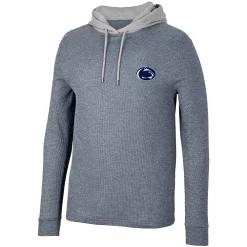 Men's Colosseum Navy Penn State Nittany Lions Ballot Waffle-Knit Thermal Long Sleeve Hoodie T-Shirt -Colosseum shop 6010536 ALT2