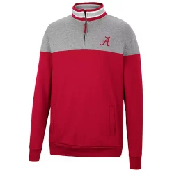Men's Colosseum Heathered Gray/Crimson Alabama Crimson Tide Be the Ball Quarter-Zip Top -Colosseum shop 6010721 ALT2