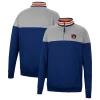 Men's Colosseum Heathered Gray/Navy Auburn Tigers Be the Ball Quarter-Zip Top