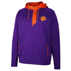 Men's Colosseum Purple Clemson Tigers Luge 3.0 Quarter-Zip Hoodie -Colosseum shop 6010736 ALT2