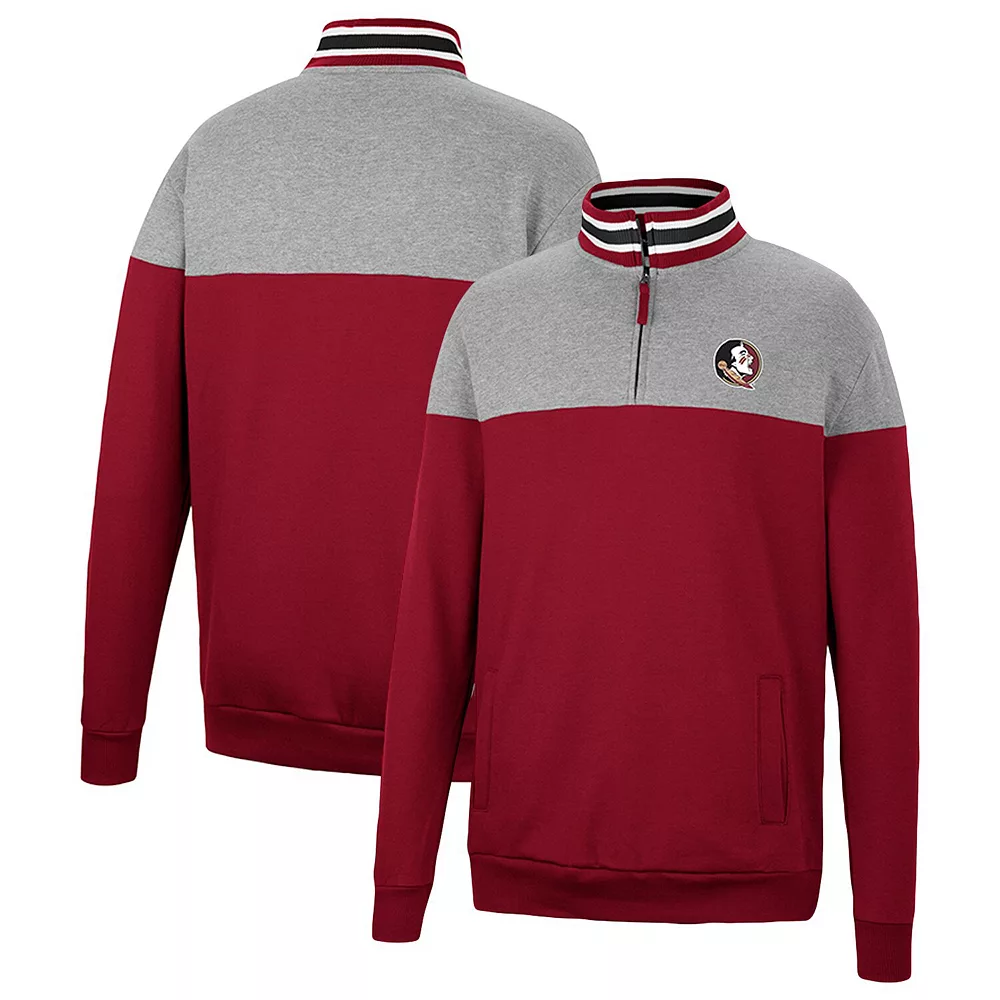 Men's Colosseum Heathered Gray/Garnet Florida State Seminoles Be the Ball Quarter-Zip Top 1 Men's Colosseum Heathered Gray/Garnet Florida State Seminoles Be the Ball Quarter-Zip Top