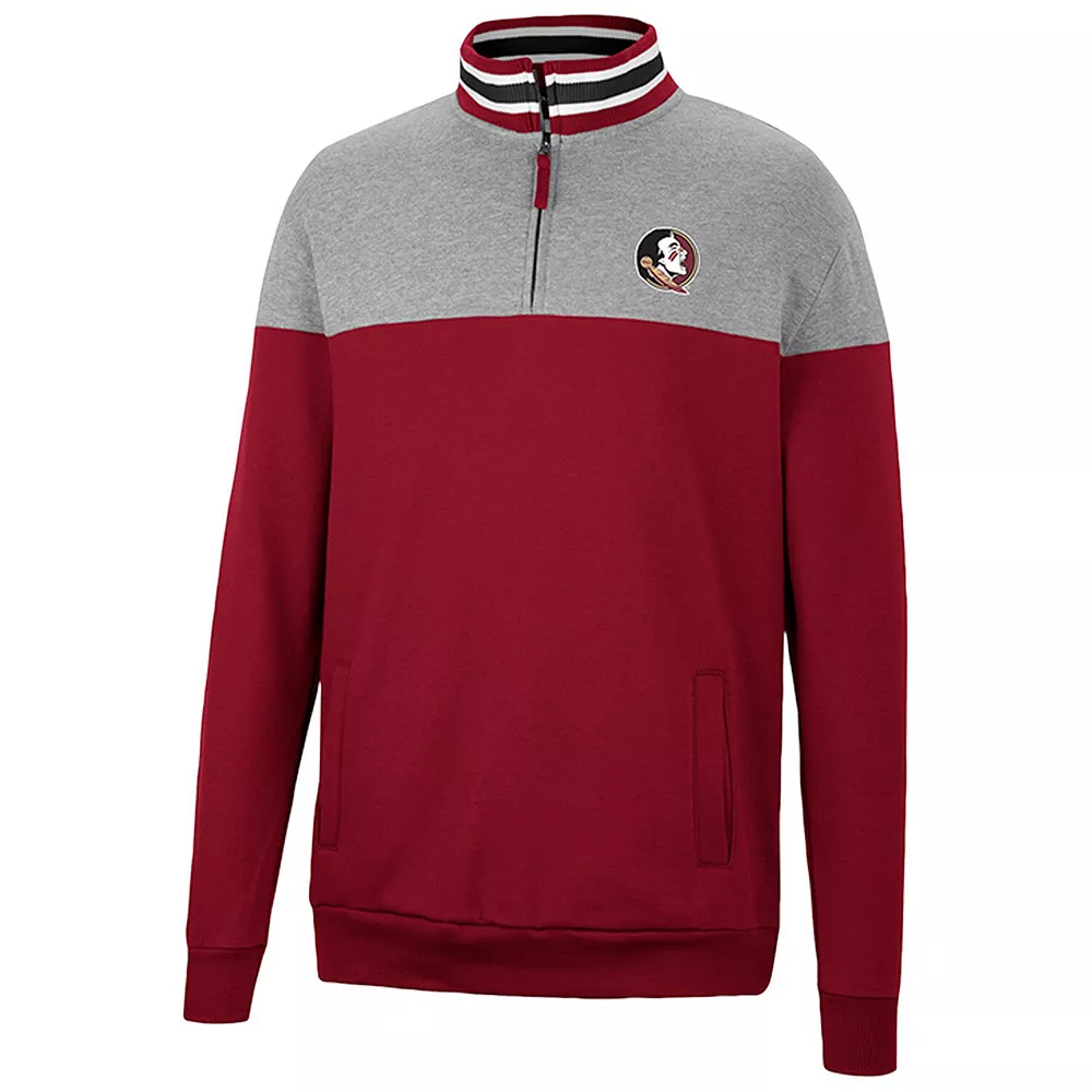 Men's Colosseum Heathered Gray/Garnet Florida State Seminoles Be the Ball Quarter-Zip Top 3 Men's Colosseum Heathered Gray/Garnet Florida State Seminoles Be the Ball Quarter-Zip Top - Image 3