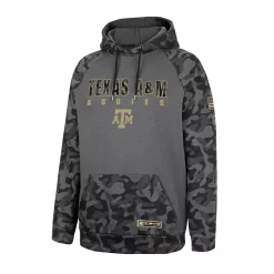 Men's Colosseum Charcoal Texas A&M Aggies OHT Military Appreciation Camo Stack Raglan Pullover Hoodie -Colosseum shop 6011045 ALT2
