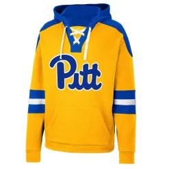 Men's Colosseum Gold Pitt Panthers Lace-Up 4.0 Pullover Hoodie -Colosseum shop 6011467 ALT2