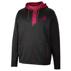 Men's Colosseum Black Alabama Crimson Tide Luge 3.0 Quarter-Zip Hoodie -Colosseum shop 6011619 ALT2