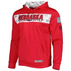 Men's Colosseum Red Nebraska Huskers OHT Military Appreciation Team Color Pullover Hoodie -Colosseum shop 6011633 ALT2