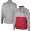 Men's Colosseum Heather Gray Alabama Crimson Tide John Half-Zip Pullover Jacket