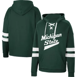 Men's Colosseum Green Michigan State Spartans Lace-Up 4.0 Pullover Hoodie
