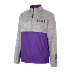 Men's Colosseum Heather Gray LSU Tigers John Half-Zip Pullover Jacket -Colosseum shop 6012002 ALT2