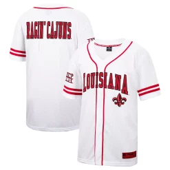 Men's Colosseum White Louisiana Ragin' Cajuns Free-Spirited Full-Button Baseball Jersey