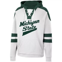 Men's Colosseum White Michigan State Spartans Lace-Up 4.0 Pullover Hoodie -Colosseum shop 6012256 ALT2