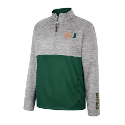 Men's Colosseum Heather Gray Miami Hurricanes John Half-Zip Pullover Jacket -Colosseum shop 6012258 ALT2
