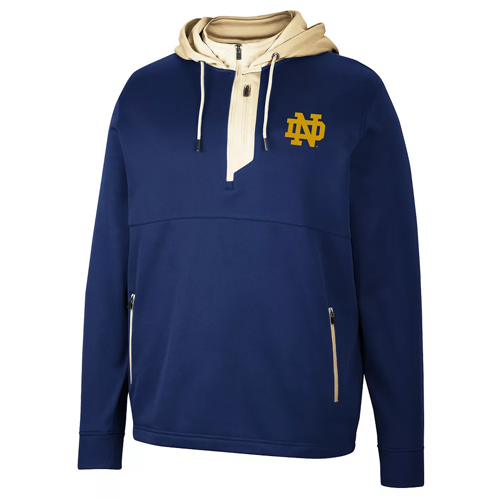 Men's Colosseum Navy Notre Dame Fighting Irish Luge 3.0 Quarter-Zip Hoodie 3 Men's Colosseum Navy Notre Dame Fighting Irish Luge 3.0 Quarter-Zip Hoodie - Image 3