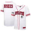 Men's Colosseum White Northeastern Huskies Free-Spirited Full-Button Baseball Jersey