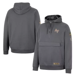 Men's Colosseum Charcoal Air Force Falcons OHT Military Appreciation Quarter-Zip Hoodie