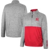 Men's Colosseum Heather Gray Rutgers Scarlet Knights John Half-Zip Pullover Jacket